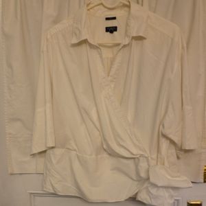 Talbots White Wrap Blouse 20W petite